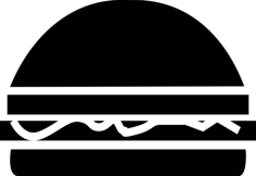 Burger Sign Stencil Svg Vector, Free Vectors File
